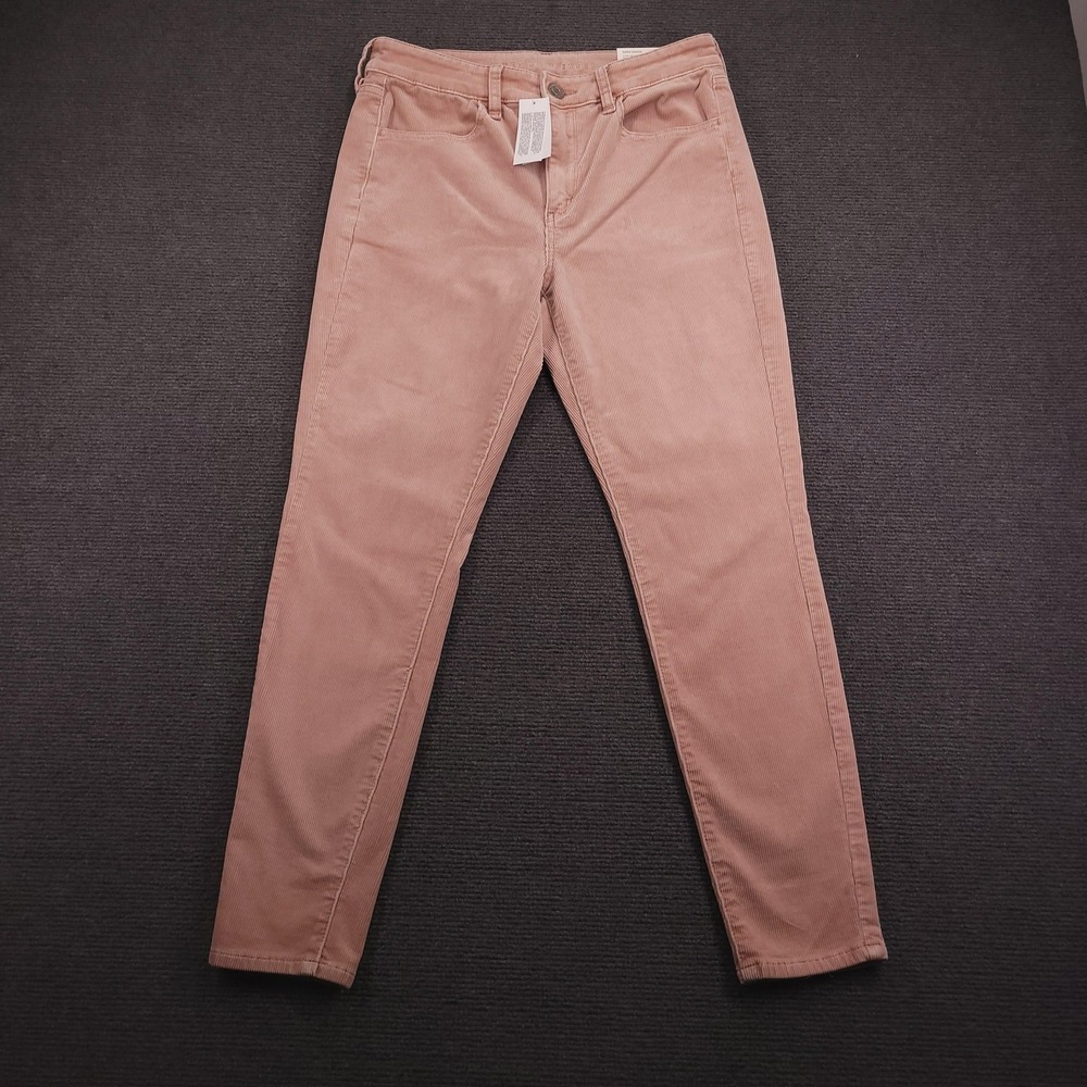 AMERICAN EAGLE Jeans Womens 10 Short Pink High Rise Jegging Corduroy Stretch